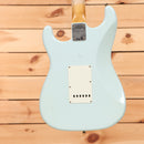 Fender Custom Shop 1959 Stratocaster Journeyman Relic electric guitar Super Faded Aged Sonic Blue with single-coil pickups