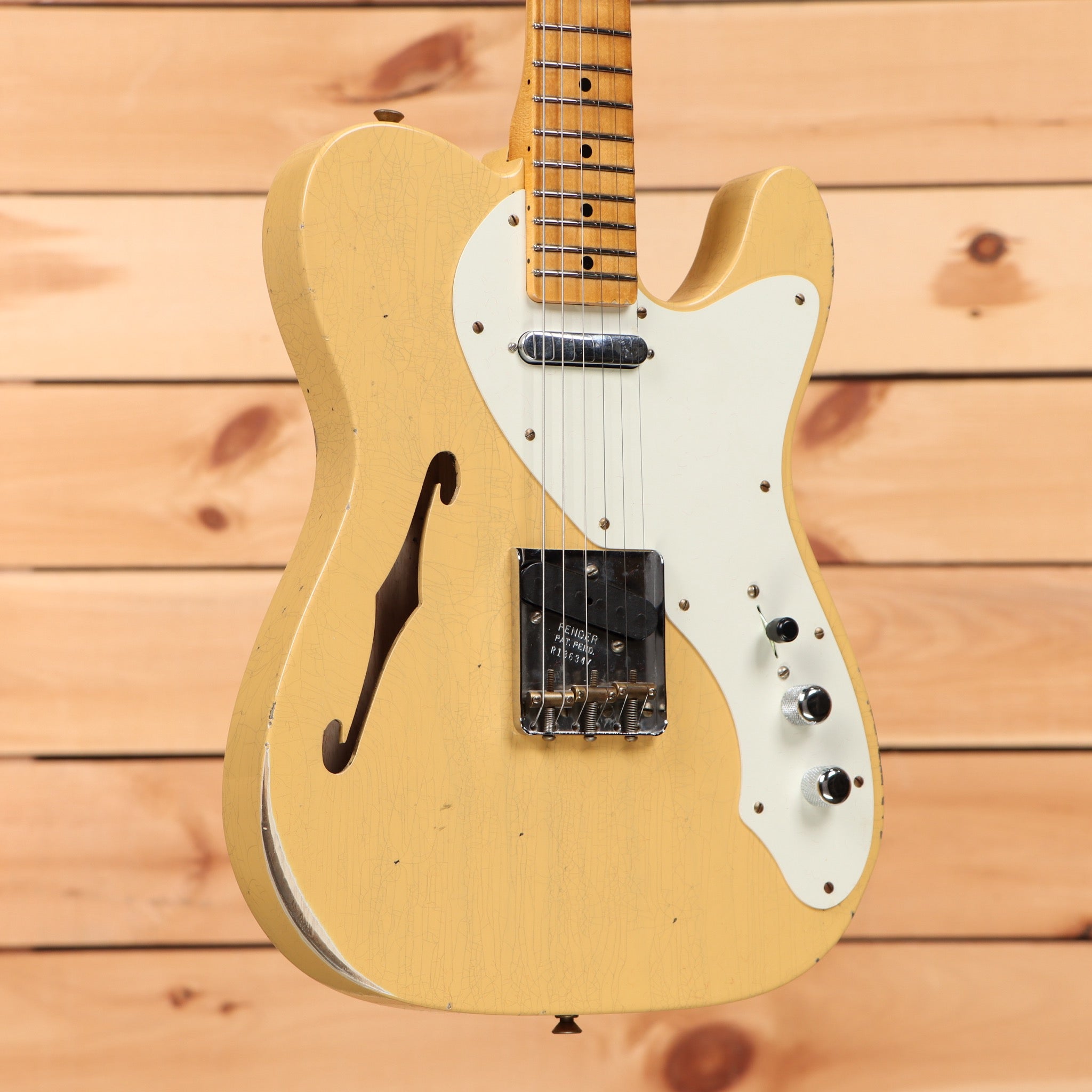 Fender Custom Shop 50s Telecaster Thinline semi-hollow electric guitar Nocaster Blonde relic with f-holes
