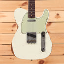 Fender Custom Shop 1963 Telecaster Relic electric guitar Olympic White with single-coil pickup and aged finish