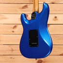 Fender American Ultra II Stratocaster electric guitar Noble Blue with single-coil pickups and maple neck