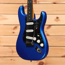 Fender American Ultra II Stratocaster electric guitar Noble Blue with three single-coil pickups