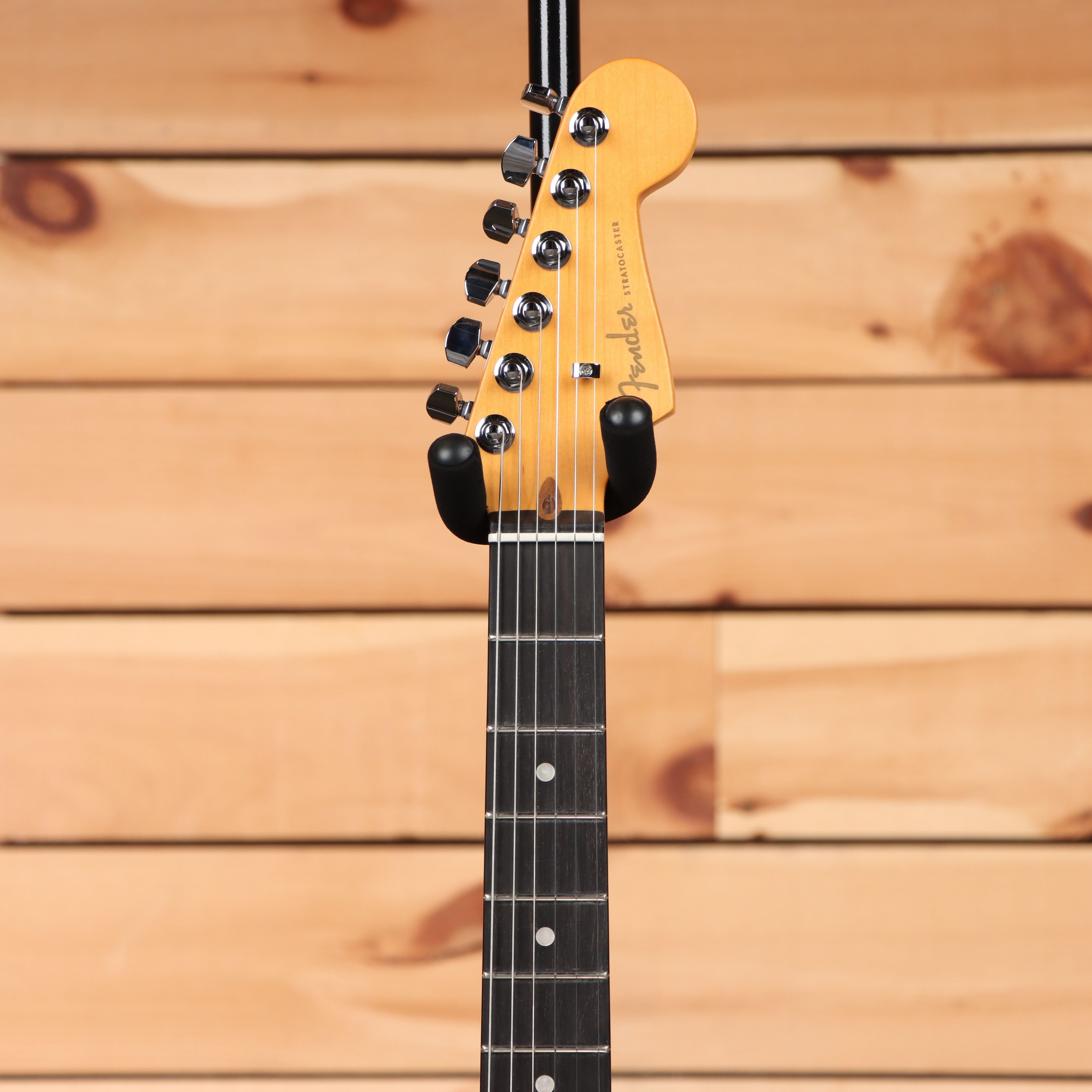 Fender American Ultra II Stratocaster electric guitar Noble Blue with maple neck and single-coil pickups