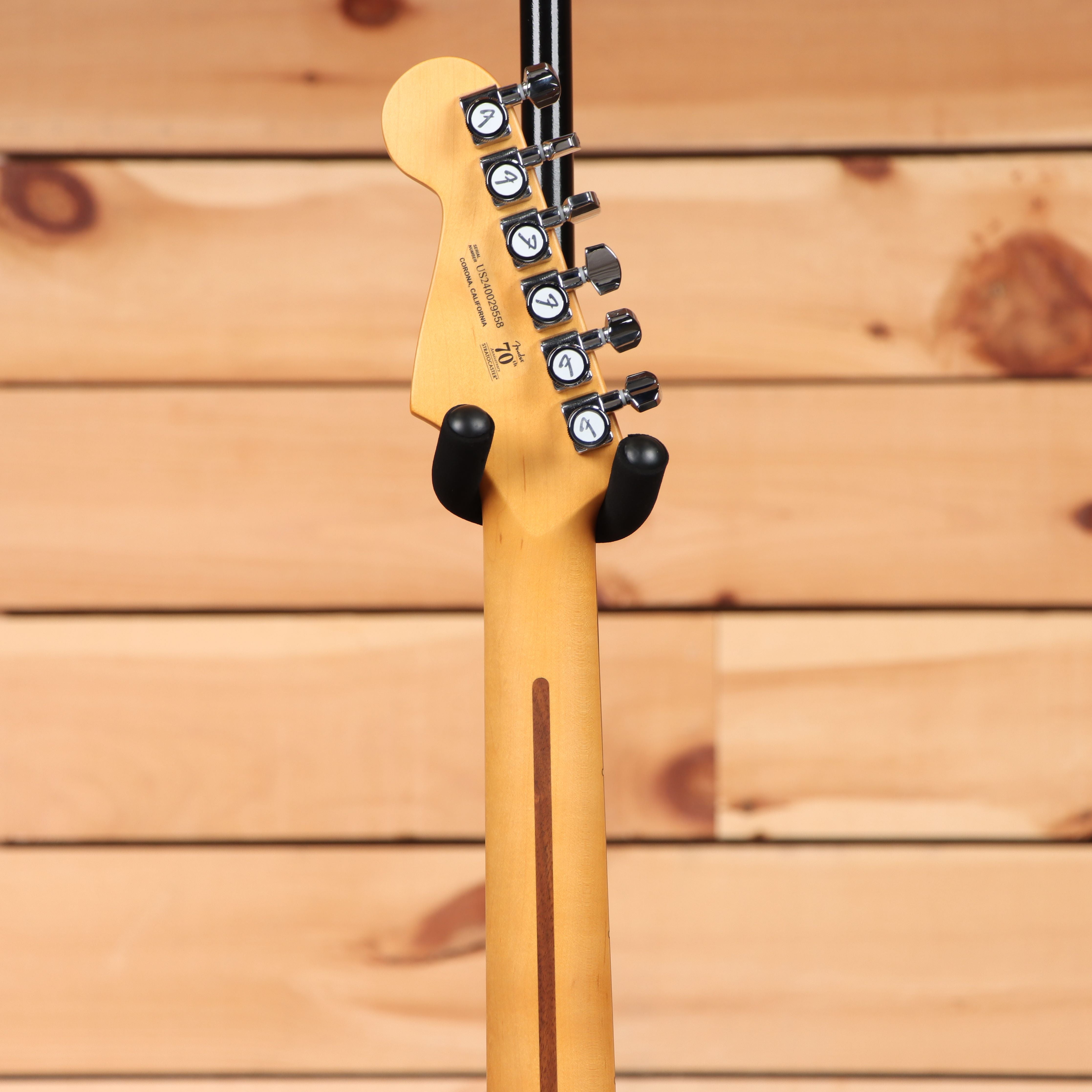 Fender American Ultra II Stratocaster electric guitar Texas Tea with maple neck and locking tuners