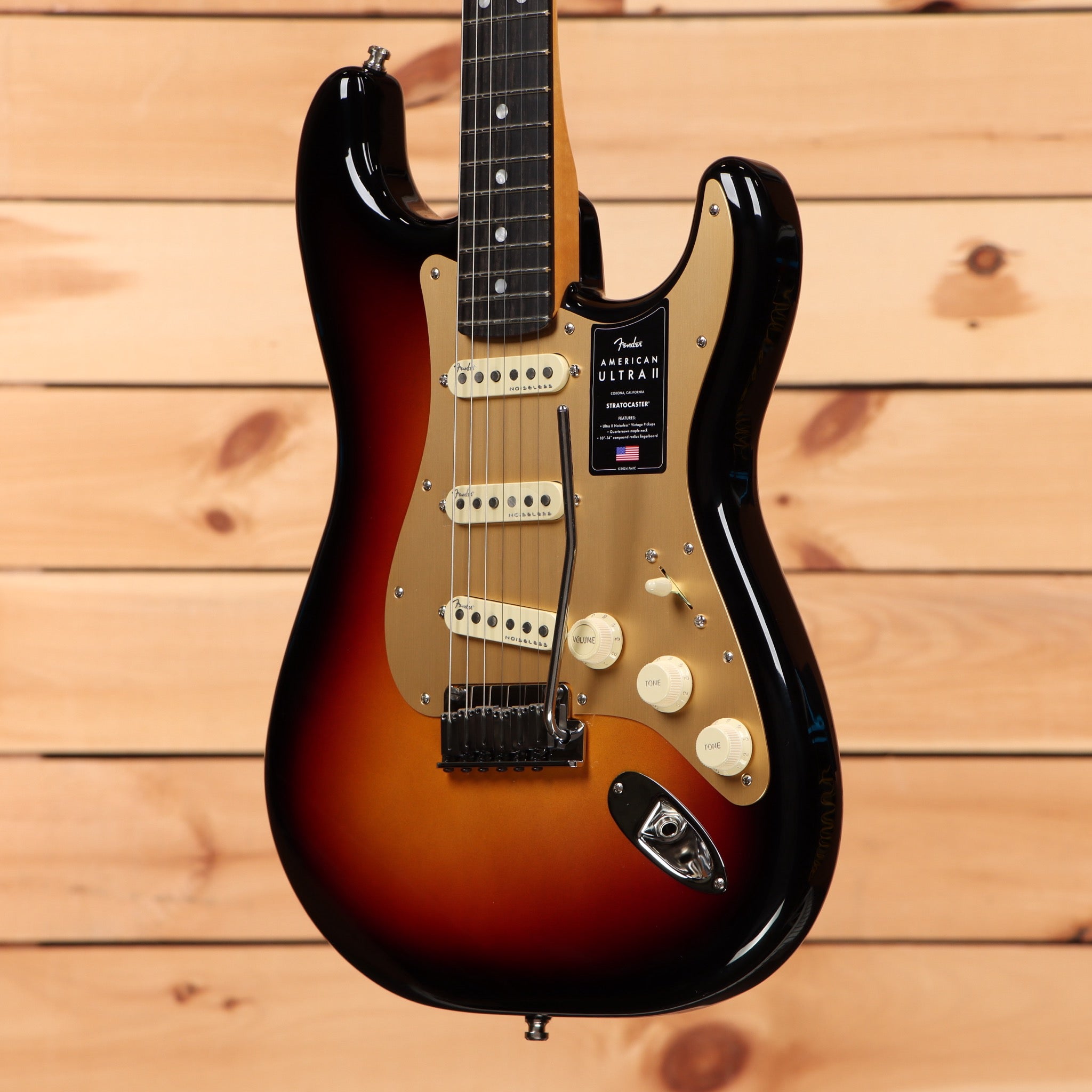 Fender American Ultra II Stratocaster electric guitar Ultraburst with three single-coil pickups