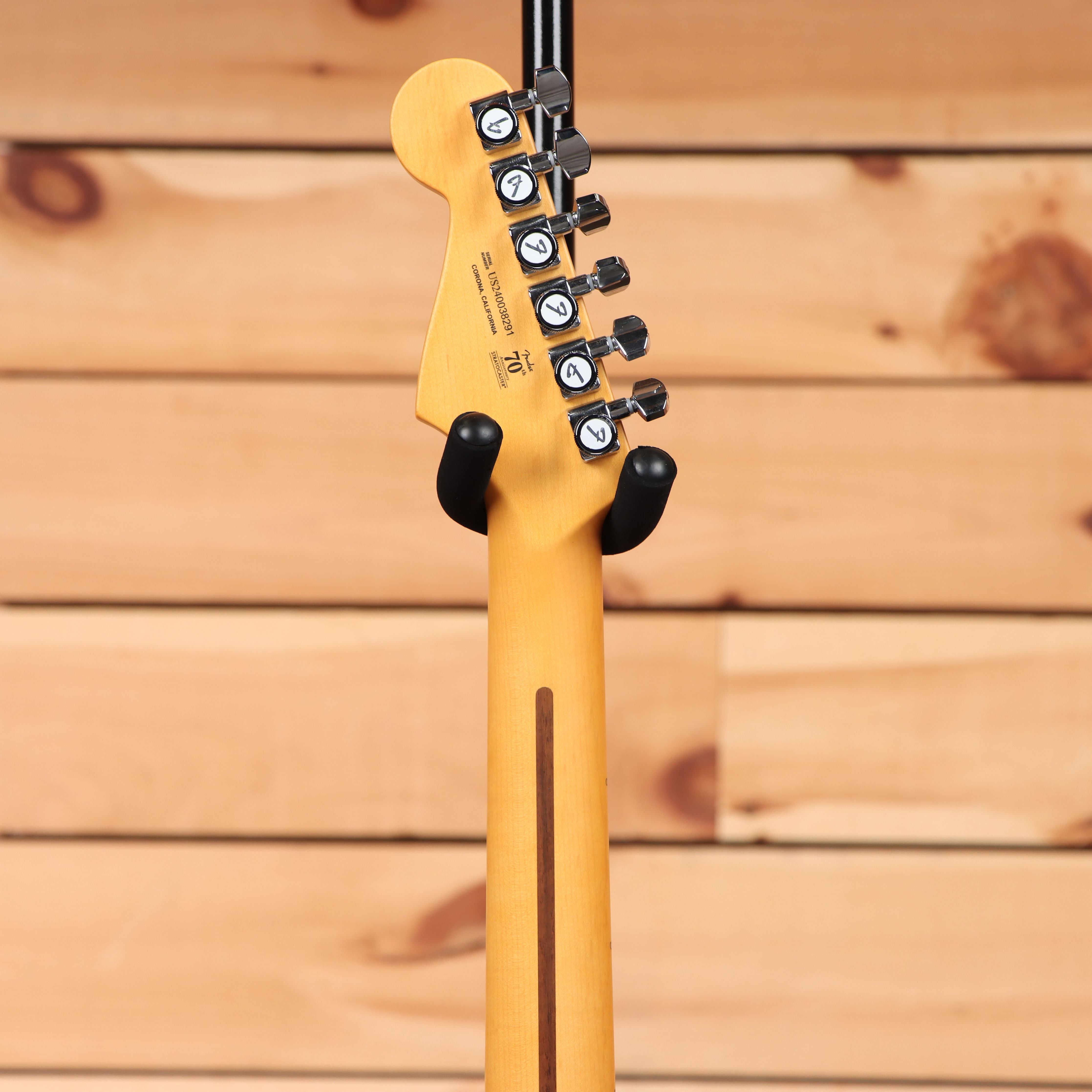 Fender American Ultra II Stratocaster electric guitar Avalanche with maple neck and vintage-style tuning machines