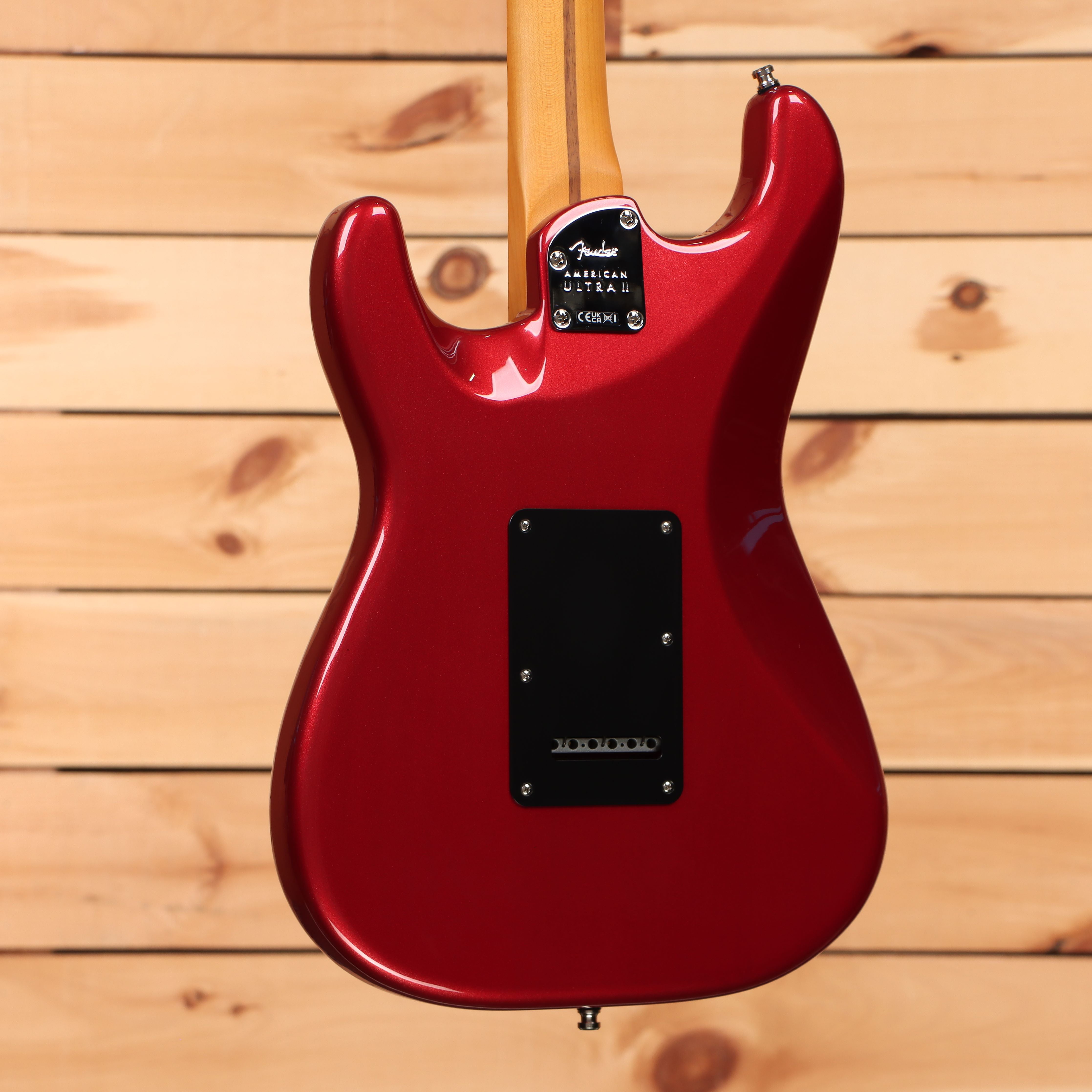 Fender American Ultra II Stratocaster electric guitar Sinister Red with single-coil pickups