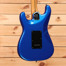 Fender American Ultra Stratocaster HSS electric guitar Noble Blue with black pickguard