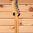 Fender American Ultra Stratocaster HSS electric guitar headstock view with tuning machines and maple neck