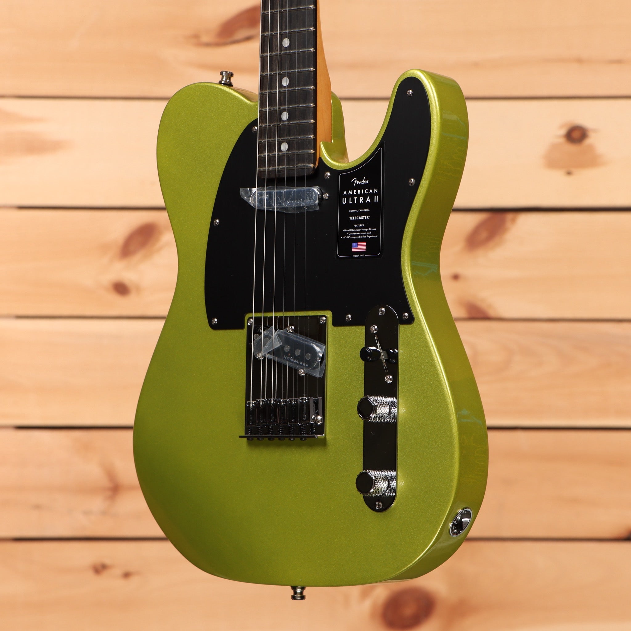Fender American Ultra II Telecaster electric guitar Solar Flare with black pickguard and chrome hardware