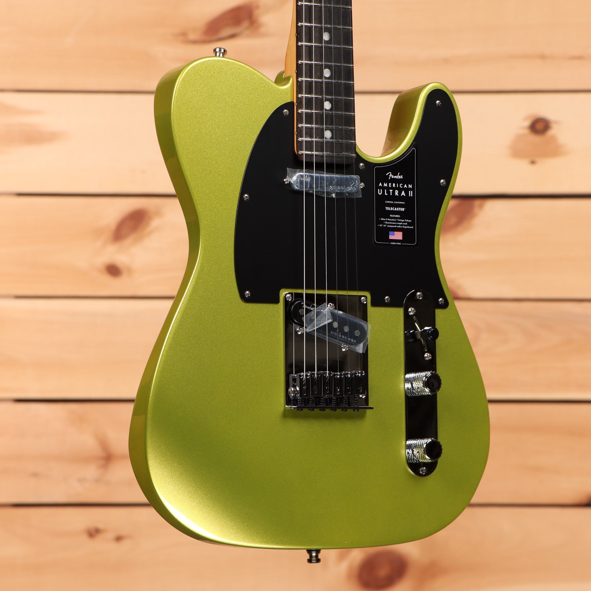 Fender American Ultra II Telecaster electric guitar Solar Flare with black pickguard and chrome hardware