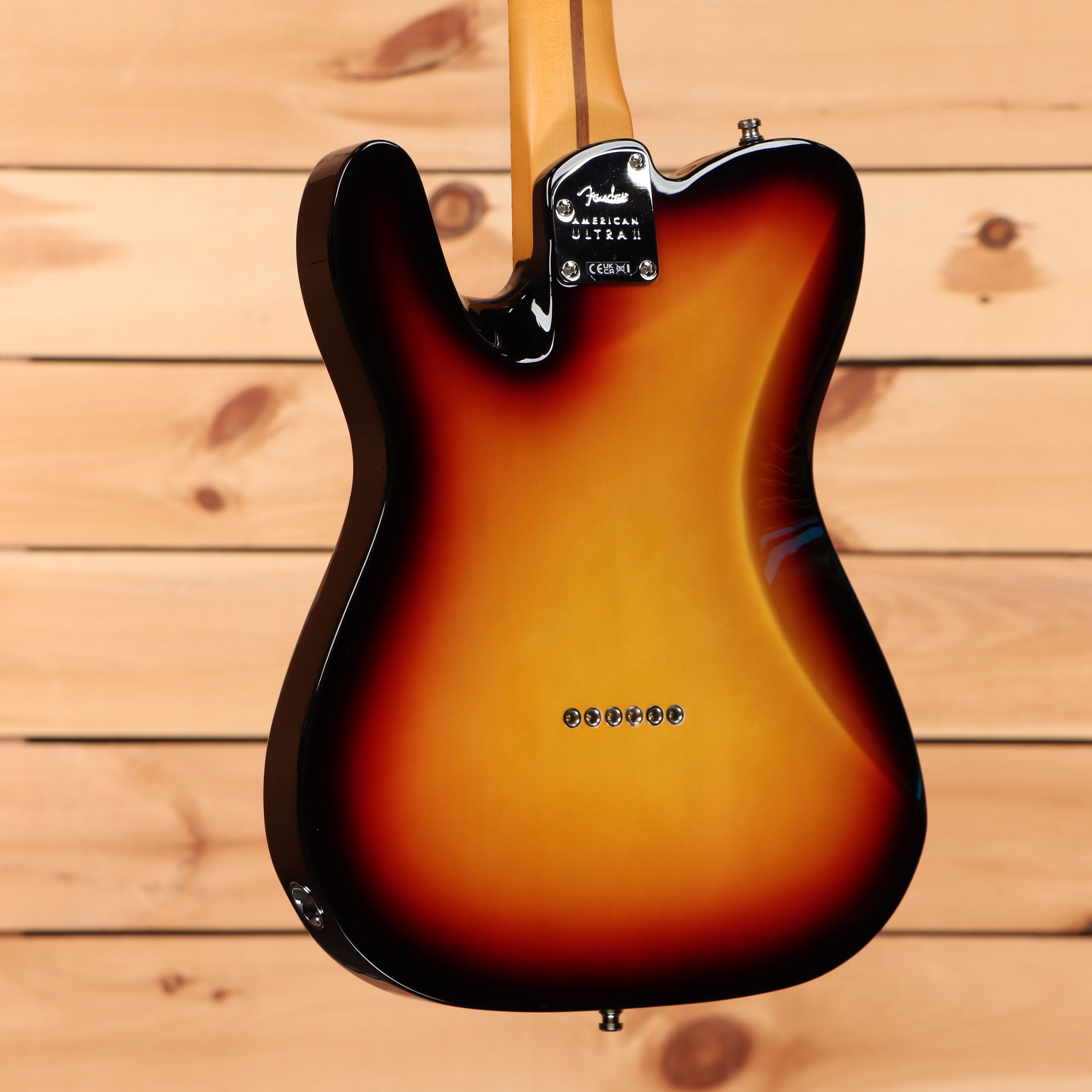 Fender American Ultra II Telecaster electric guitar Ultraburst with chrome hardware and single-coil pickups