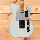 Fender American Ultra II Telecaster electric guitar Avalanche white with maple neck and black pickguard