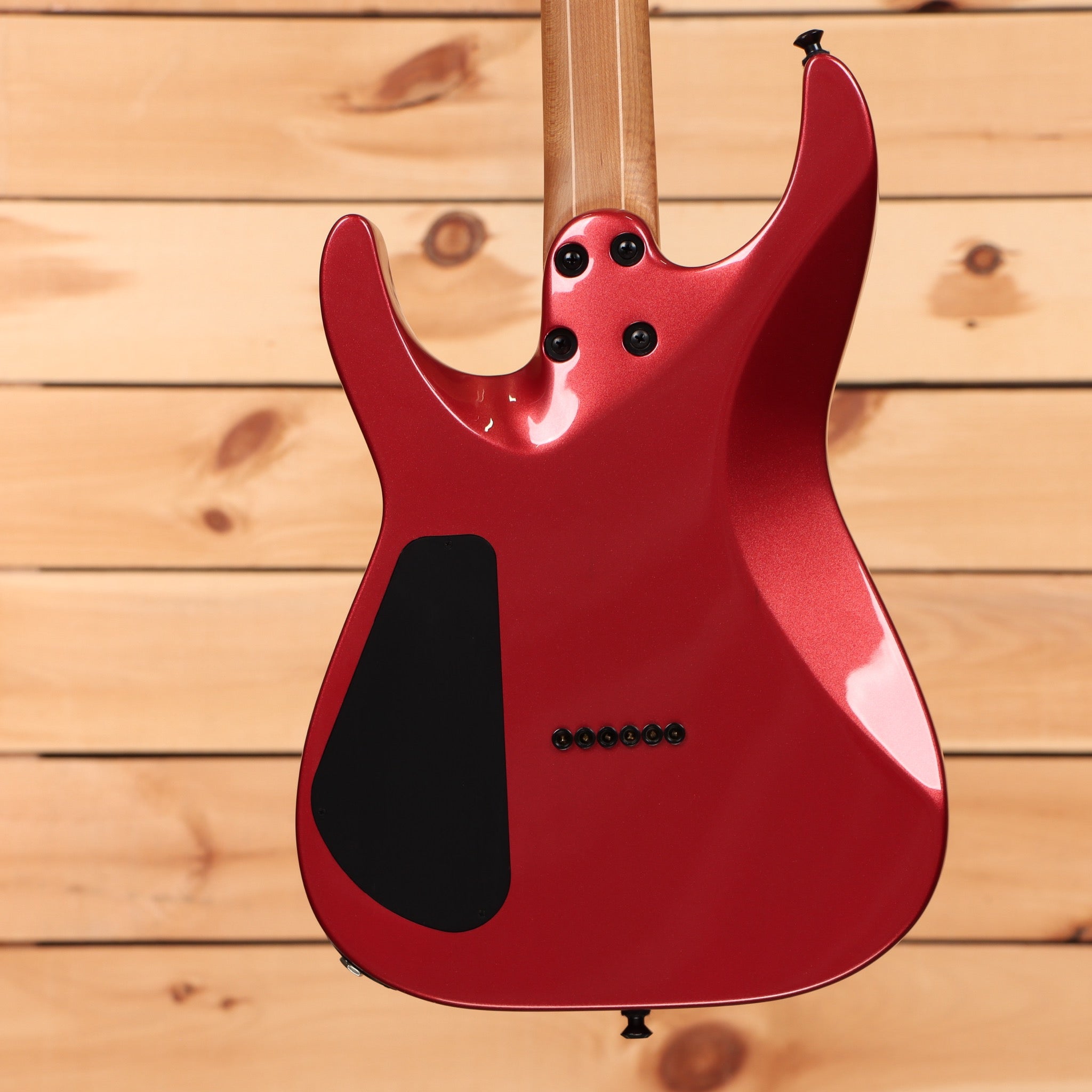 Jackson American Series Virtuoso HT red crystal electric guitar with dual humbuckers and contoured body