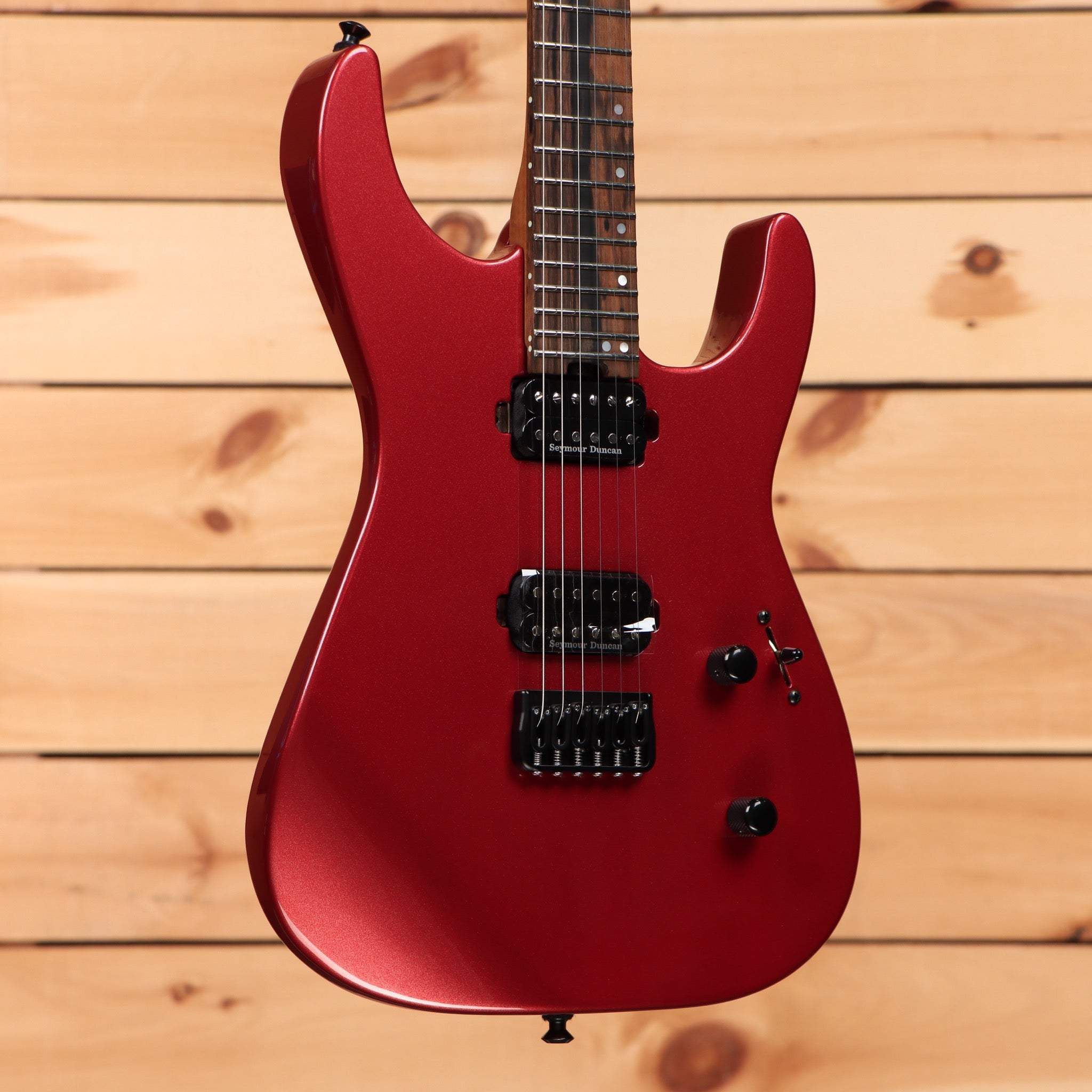 Jackson American Series Virtuoso HT electric guitar Red Crystal with dual Seymour Duncan humbuckers