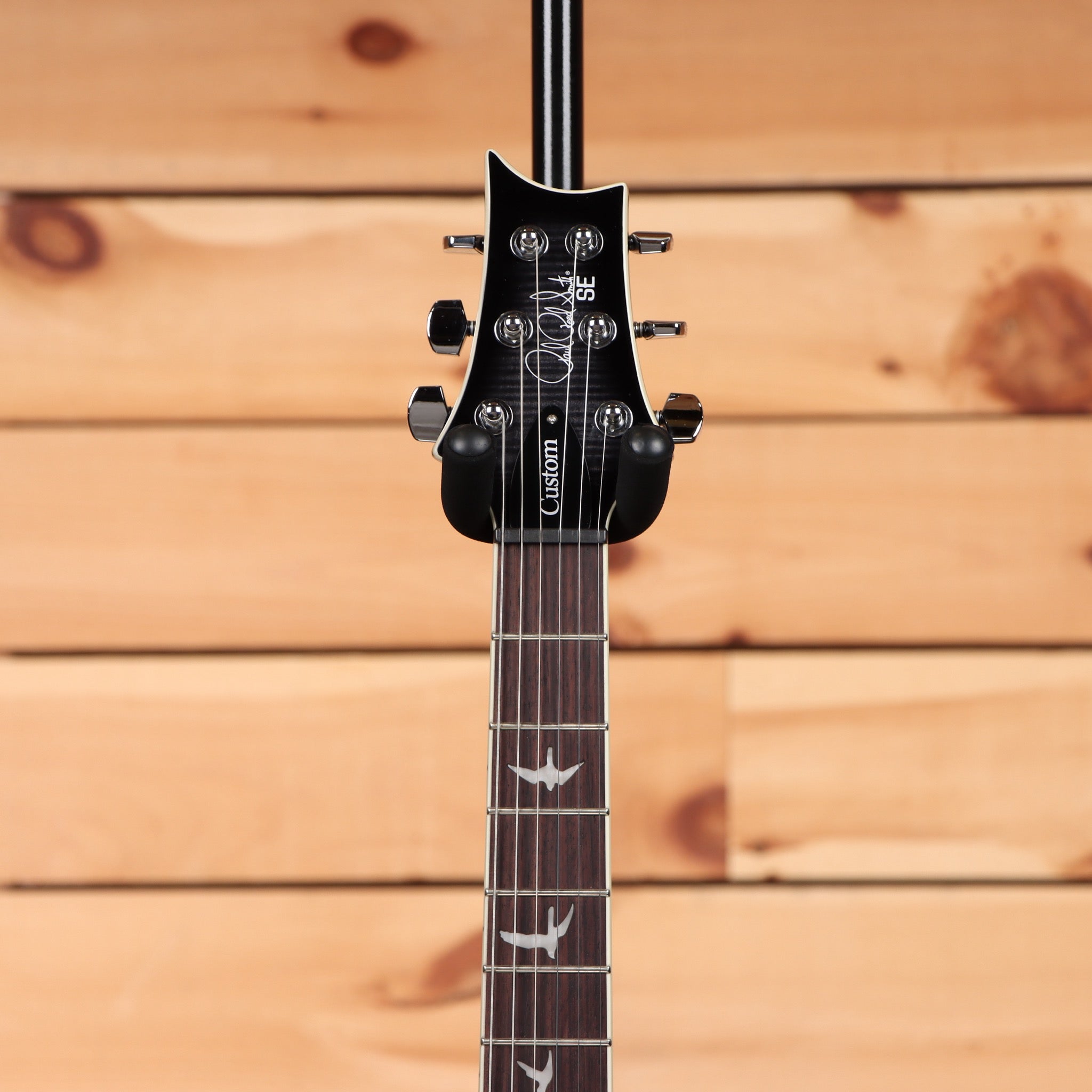 Paul Reed Smith SE Custom 24 semi-hollow electric guitar Charcoal Burst with bird inlays