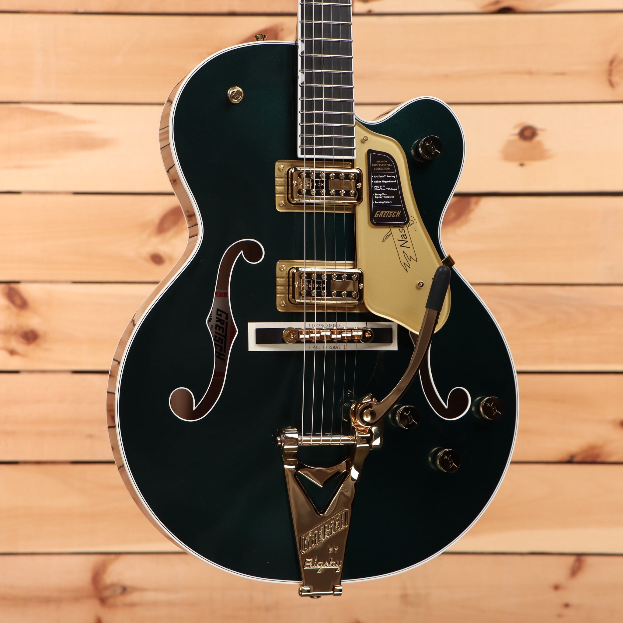 Gretsch Nashville semi-hollow electric guitar Cadillac Green with Bigsby tremolo and gold hardware