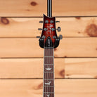 Paul Reed Smith SE Custom 24 semi-hollow electric guitar Orange Tiger Smokeburst with bird inlays on rosewood fretboard