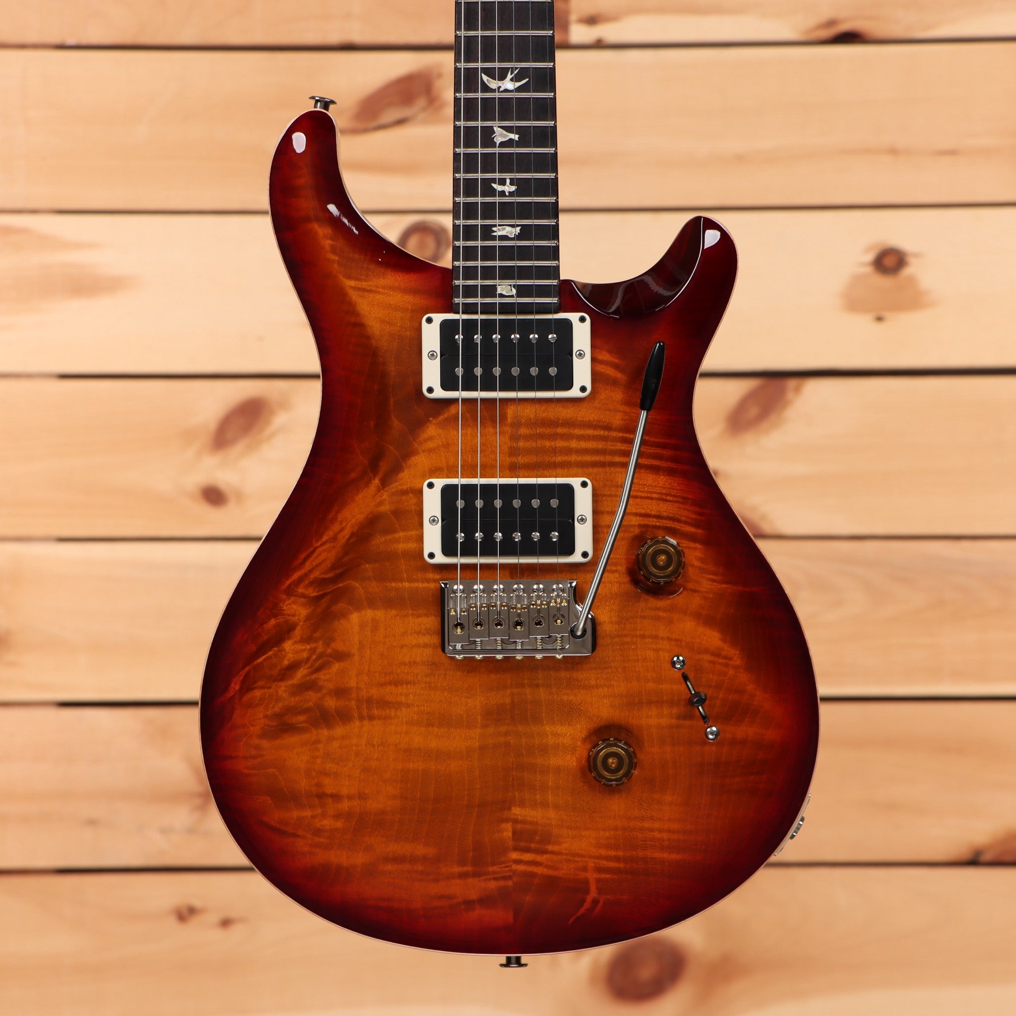 Paul Reed Smith Custom 24 electric guitar Dark Cherry Sunburst with flamed maple top and humbucker pickups