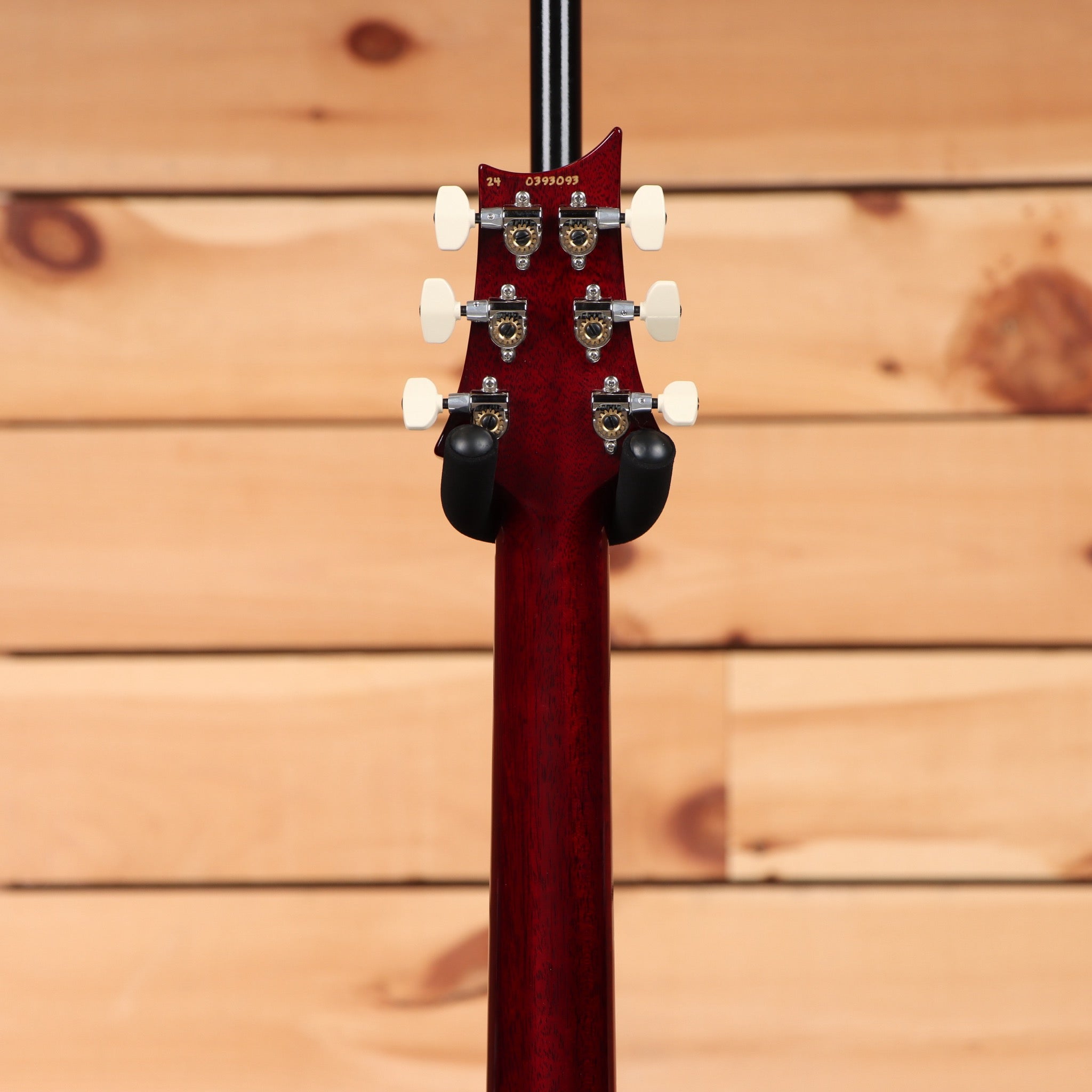 Paul Reed Smith Custom 24 electric guitar dark cherry sunburst with humbucker pickups and black tuning machines