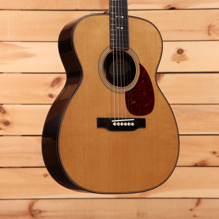 Bourgeois Touchstone Signature OM natural acoustic guitar with tortoiseshell pickguard and abalone binding