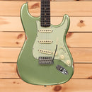 Fender Custom Shop Righteous Reissue Late 1962 Stratocaster relic electric guitar Sage Green Metallic with single-coil pickups