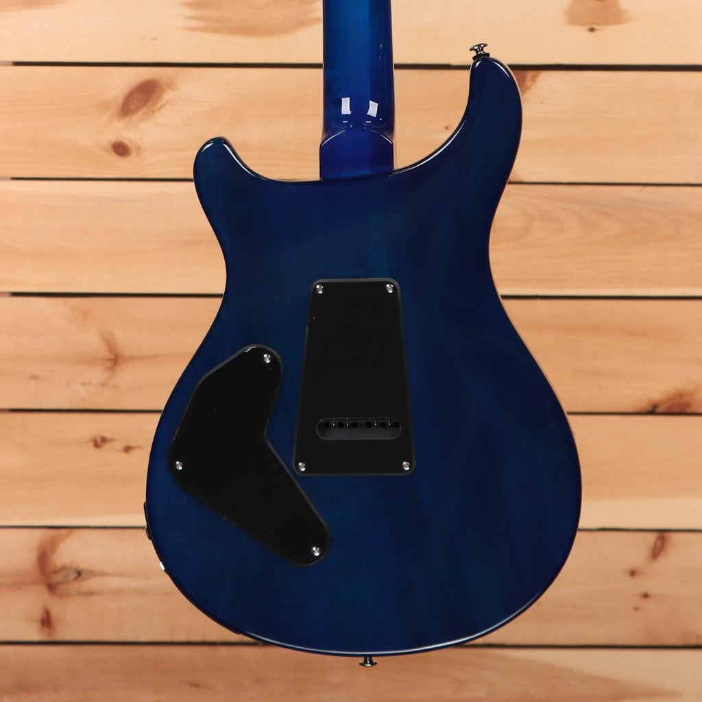 Paul Reed Smith SE Custom 24 semi-hollow electric guitar Lake Blue with black pickguard and piezo bridge