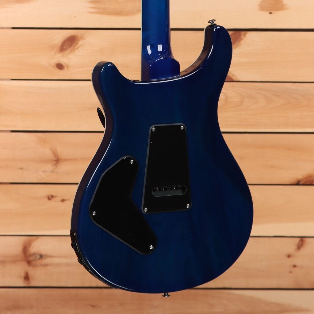 Paul Reed Smith SE Custom 24 semi-hollow electric guitar Lake Blue with black pickguard and piezo pickup system