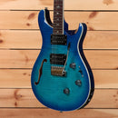 Paul Reed Smith SE Custom 24 semi-hollow electric guitar Lake Blue with flame maple top and piezo bridge