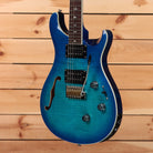 Paul Reed Smith SE Custom 24 semi-hollow electric guitar Lake Blue with flame maple top and piezo bridge