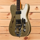 Fender Custom Shop Limited P90 Thinline Telecaster semi-hollow electric guitar Aged Gold Sparkle relic with P90 pickups