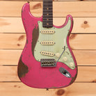 Fender Custom Shop Limited Greg Fessler Masterbuilt 1963 Stratocaster Relic electric guitar Faded Dakota Red with mint green pickguard