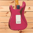 Fender Custom Shop Limited Greg Fessler Masterbuilt 1963 Stratocaster Relic electric guitar Faded Dakota Red with white pickguard