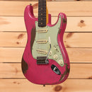 Fender Custom Shop Limited Greg Fessler Masterbuilt 1963 Stratocaster Relic electric guitar Faded Dakota Red with single-coil pickups