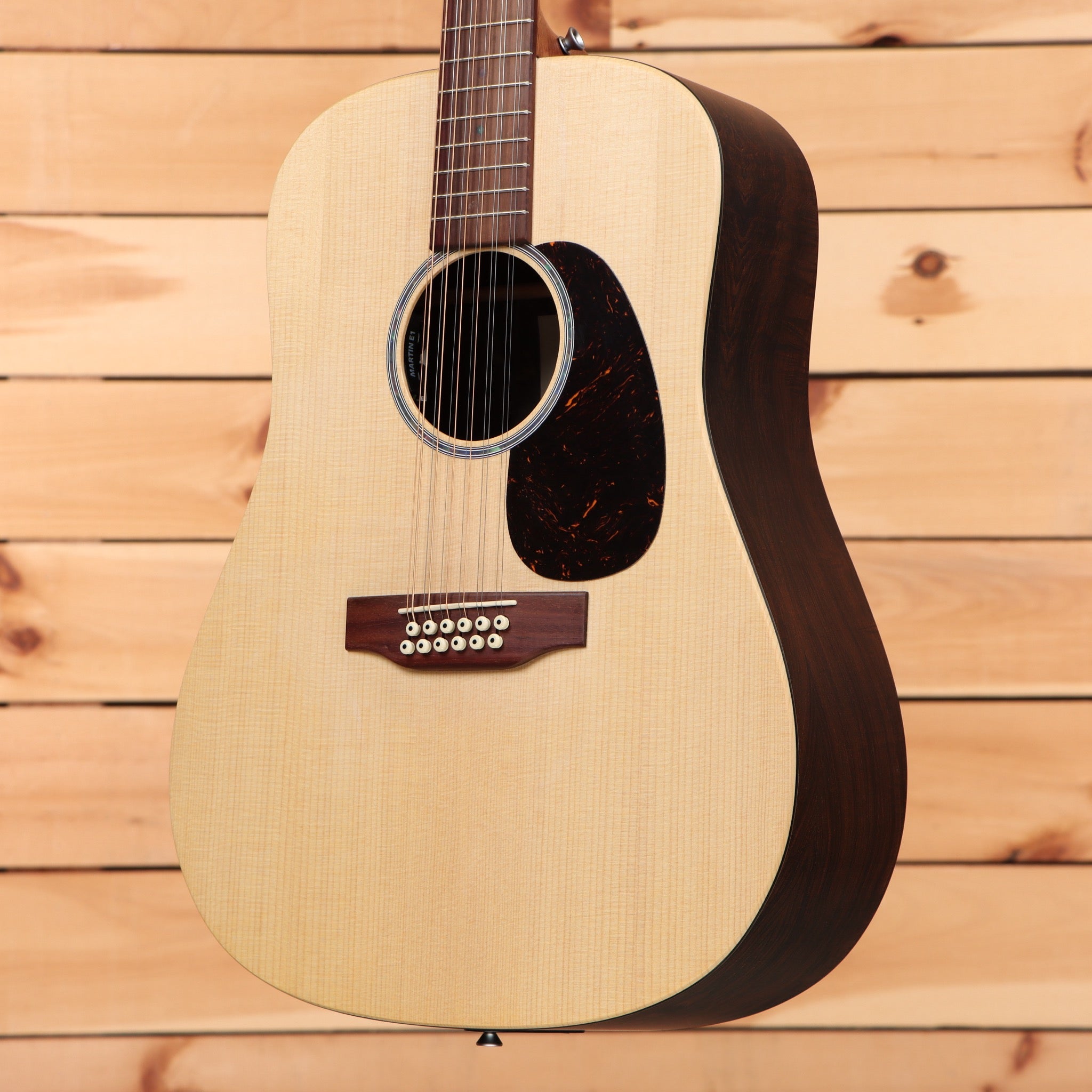 Martin DX2E Brazilian 12-string dreadnought acoustic guitar natural with tortoiseshell pickguard