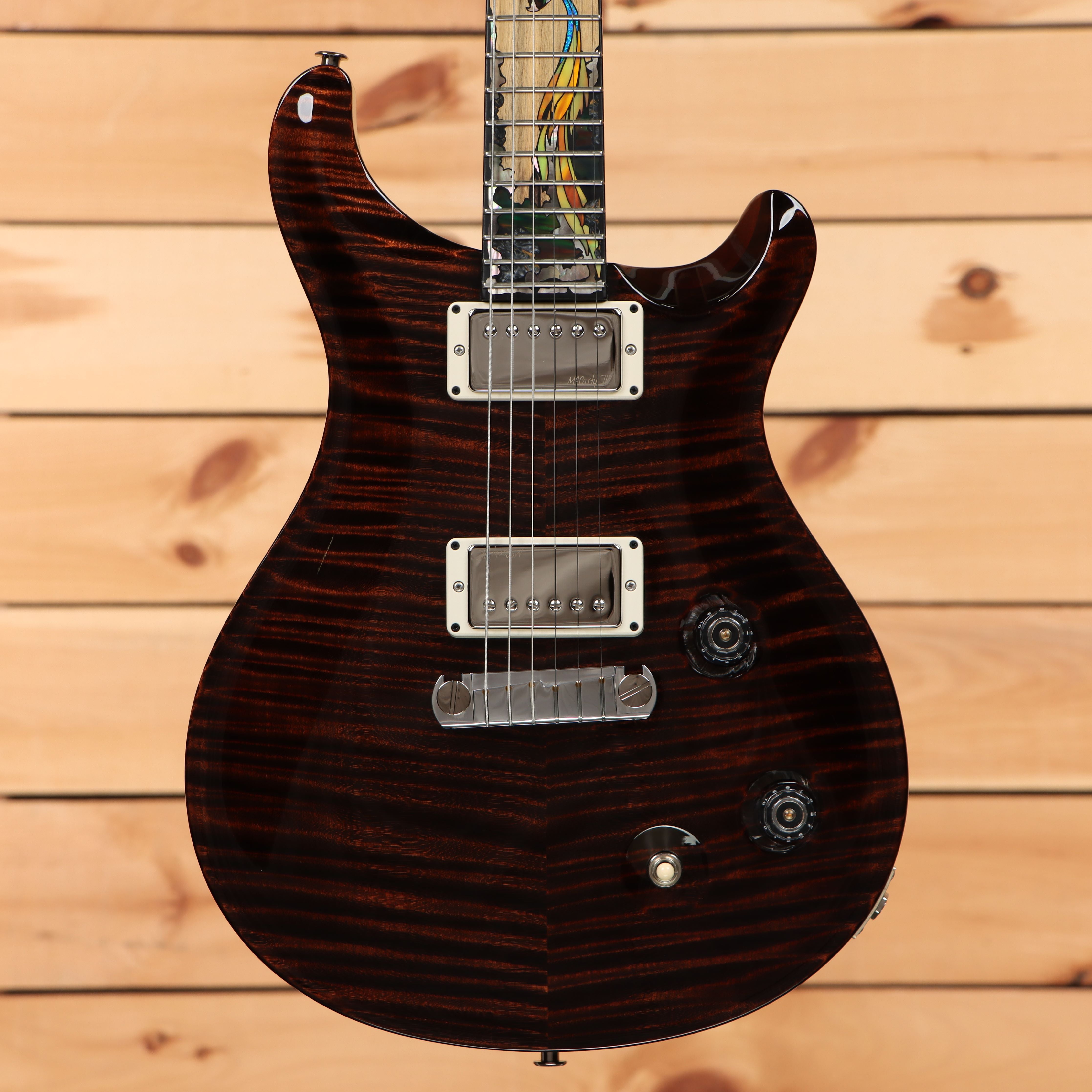 Paul Reed Smith Limited Private Stock 40th Anniversary McCarty Dragon electric guitar Burnt Chestnut with flamed maple top and dual humbuckers