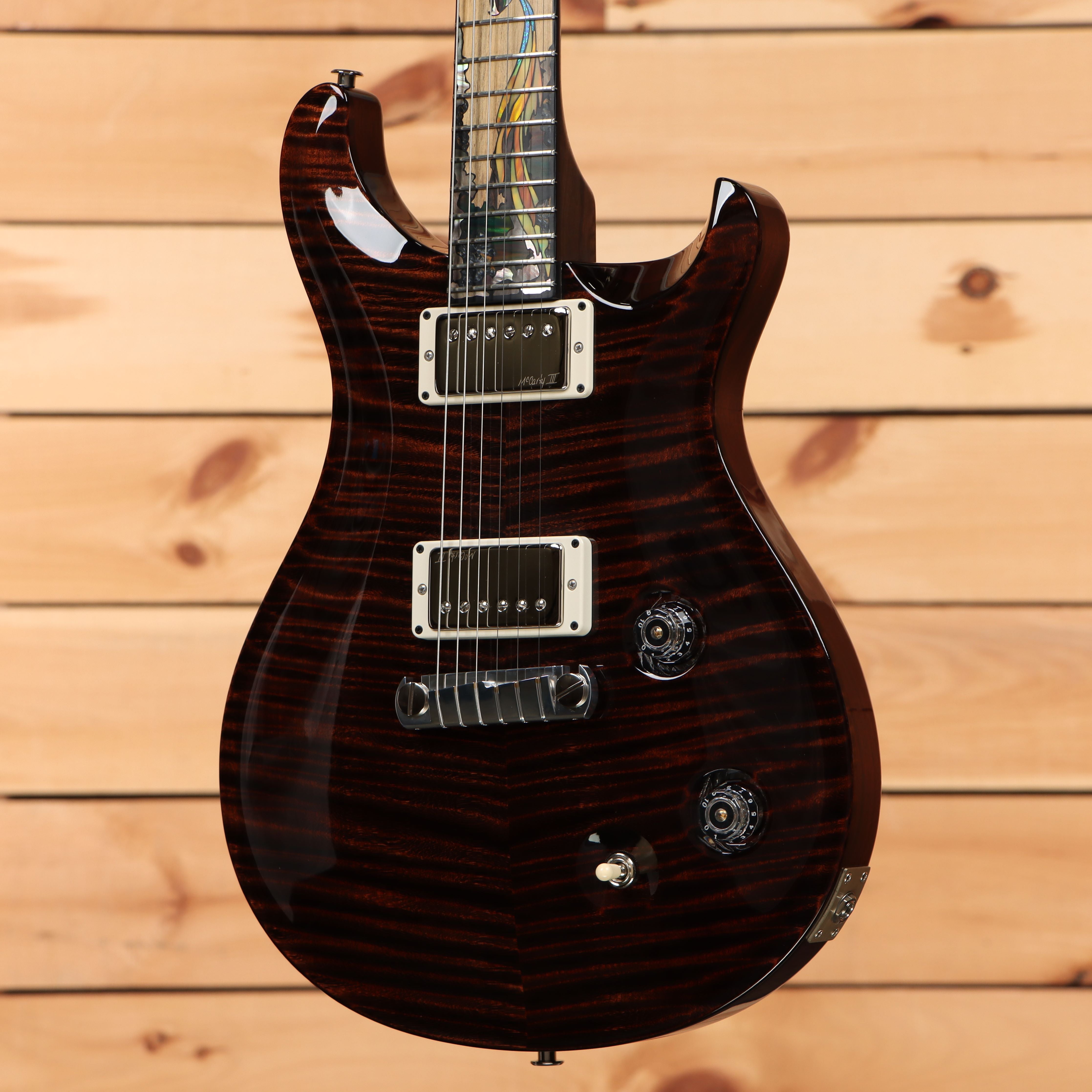 Paul Reed Smith Limited Private Stock 40th Anniversary McCarty Dragon electric guitar Burnt Chestnut with flamed maple top and dual humbuckers