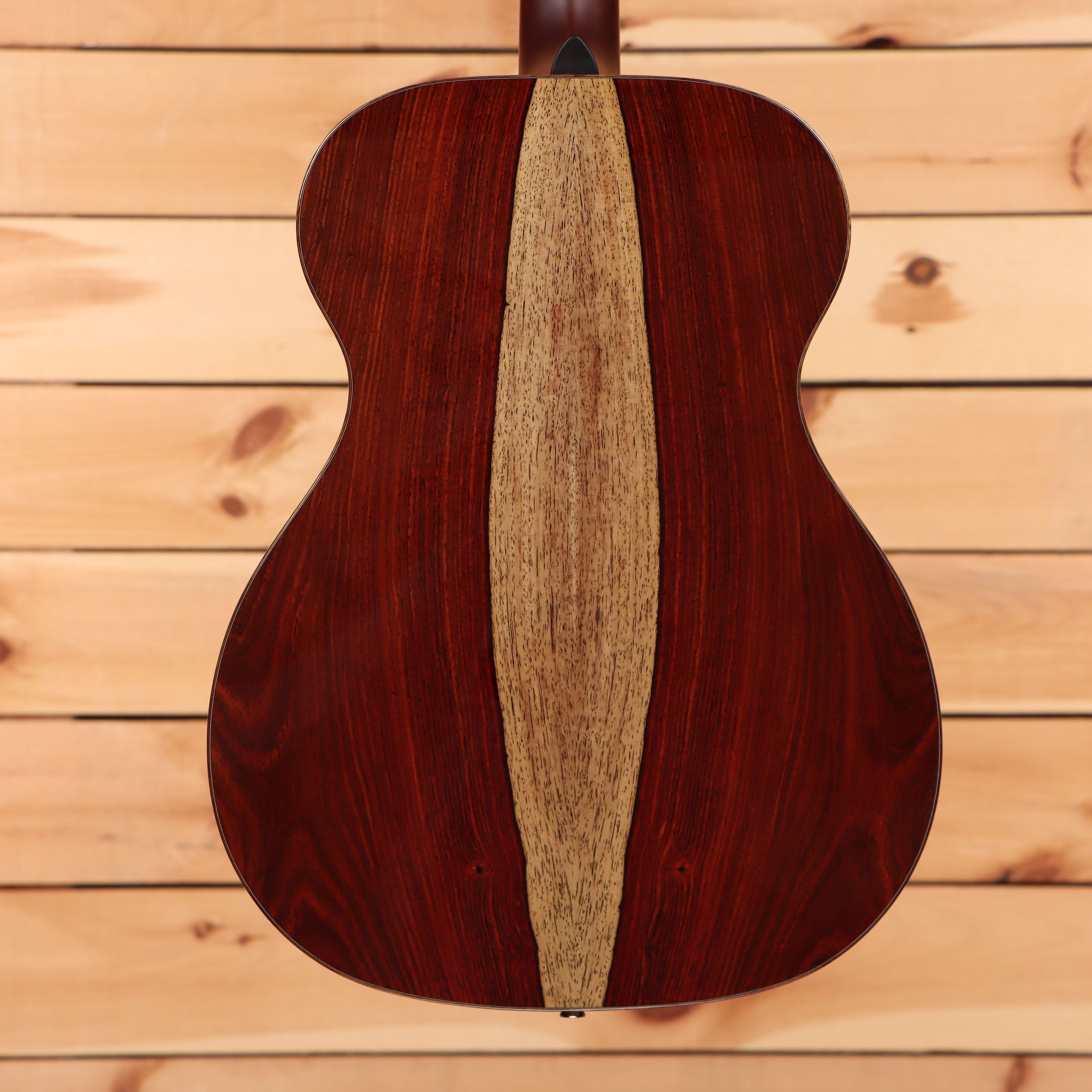 Boucher SG181UV Natural acoustic guitar with light wood center strip back detail