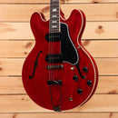 Gibson ES-330 semi-hollow electric guitar Sixties Cherry with f-holes and black pickguard