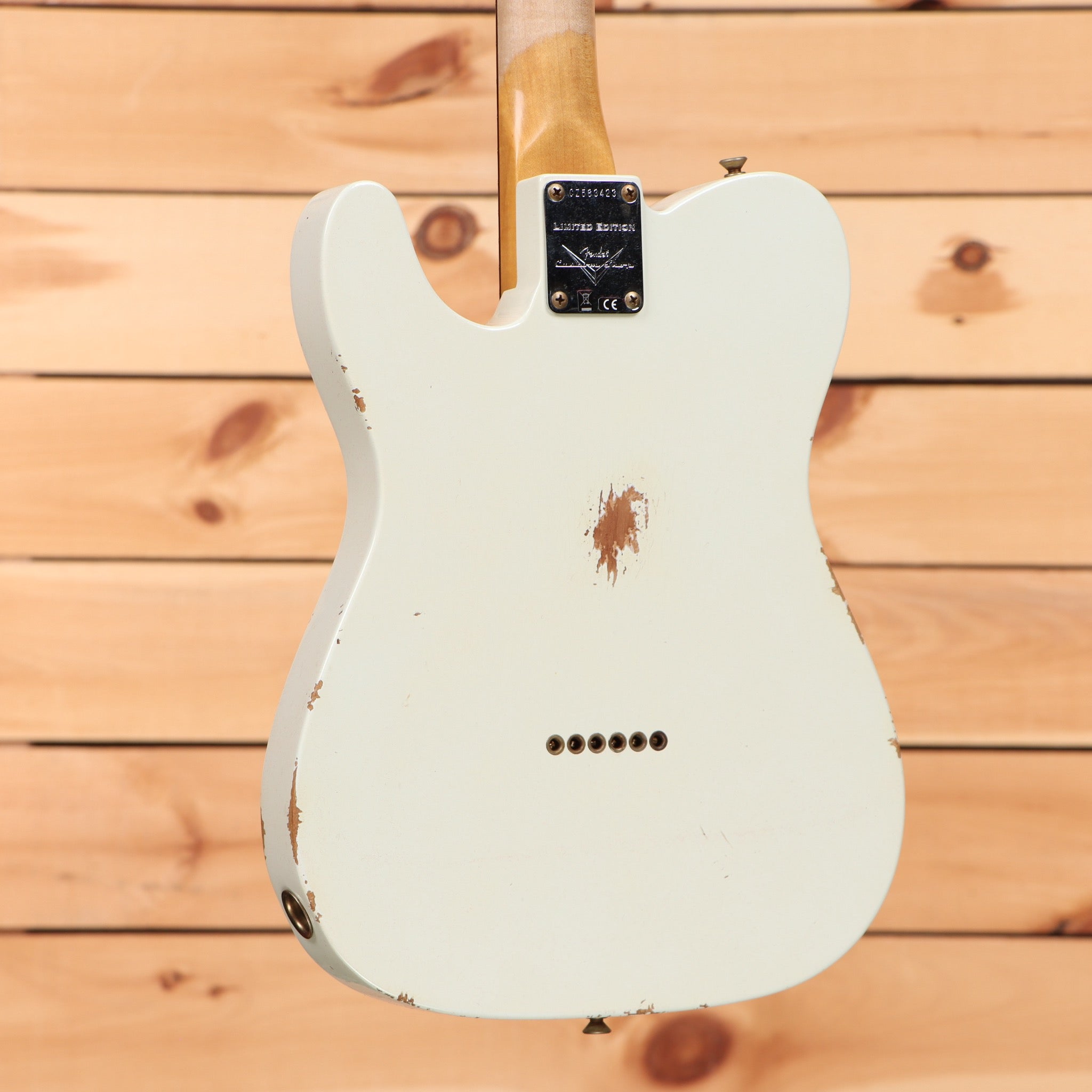 Fender Custom Shop Limited 1960 Telecaster electric guitar relic aged Olympic White with single-coil pickups