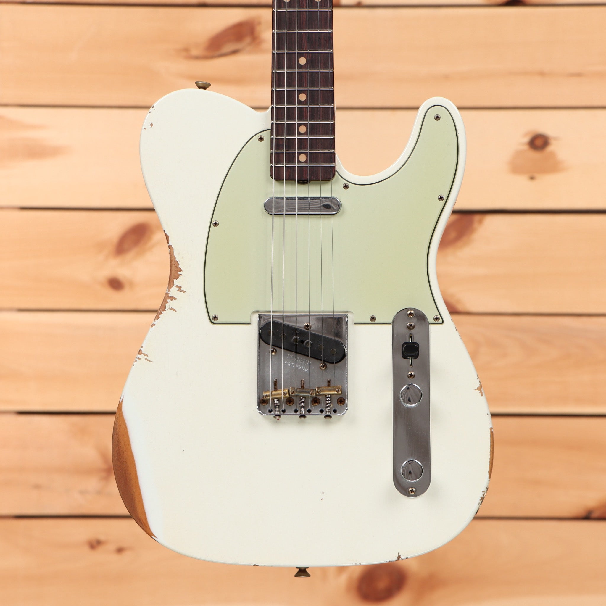 Fender Custom Shop Limited 1960 Telecaster electric guitar Olympic White relic with single-coil pickups