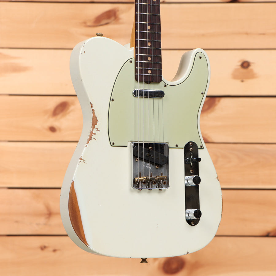 Fender Custom Shop Limited 1960 Telecaster Relic electric guitar Olympic White with single-coil pickups