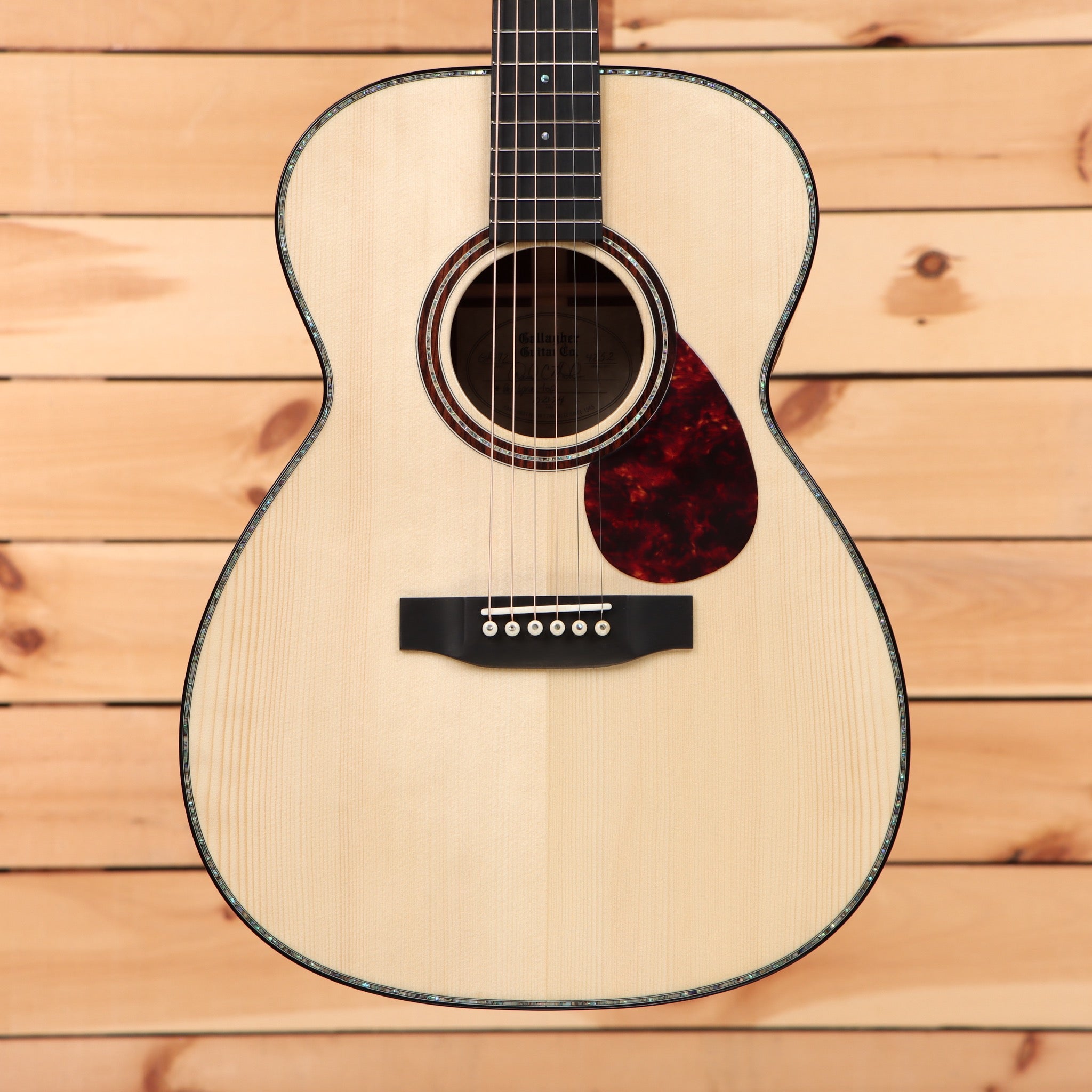 Gallagher GA72 Custom acoustic guitar natural finish with red tortoiseshell pickguard
