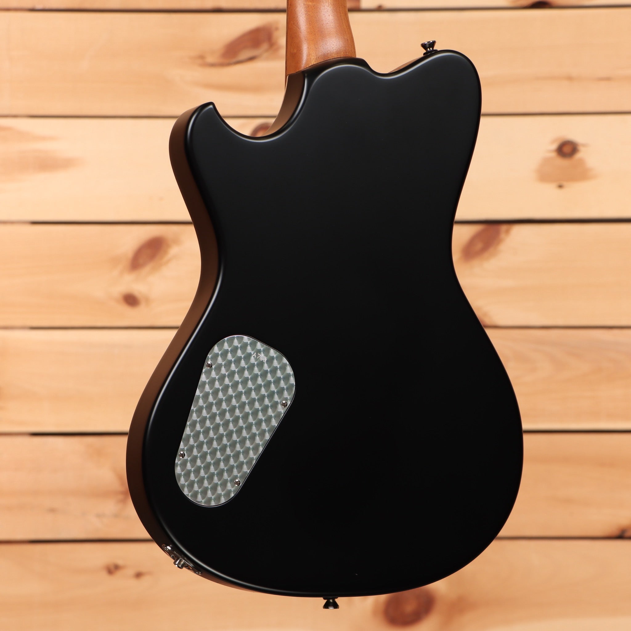 Powers Electric A-Type Select shadow black semi-hollow electric guitar with perforated pickguard