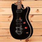 Powers Electric A-Type Select Shadow Black semi-hollow electric guitar with Bigsby tremolo bridge
