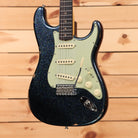 Fender Custom Shop Righteous Reissue 1962 Stratocaster electric guitar relic aged holoflake with mint green pickguard and single-coil pickups