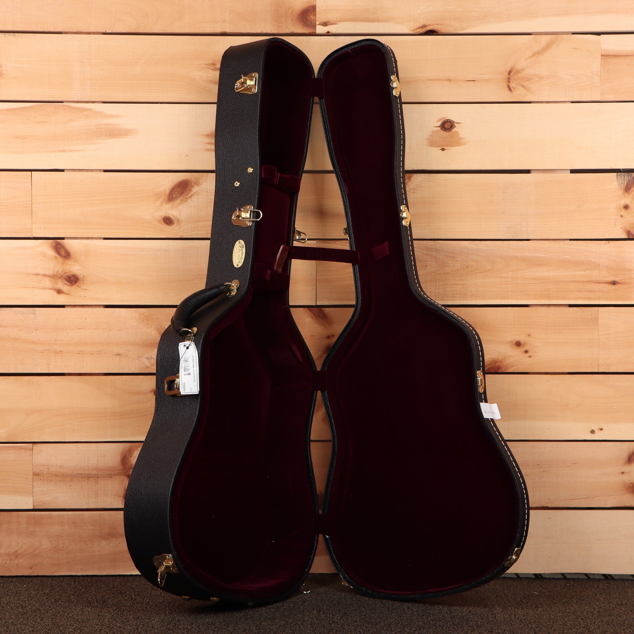 Martin D-42 dreadnought acoustic guitar natural finish with gold hardware and burgundy velvet-lined case