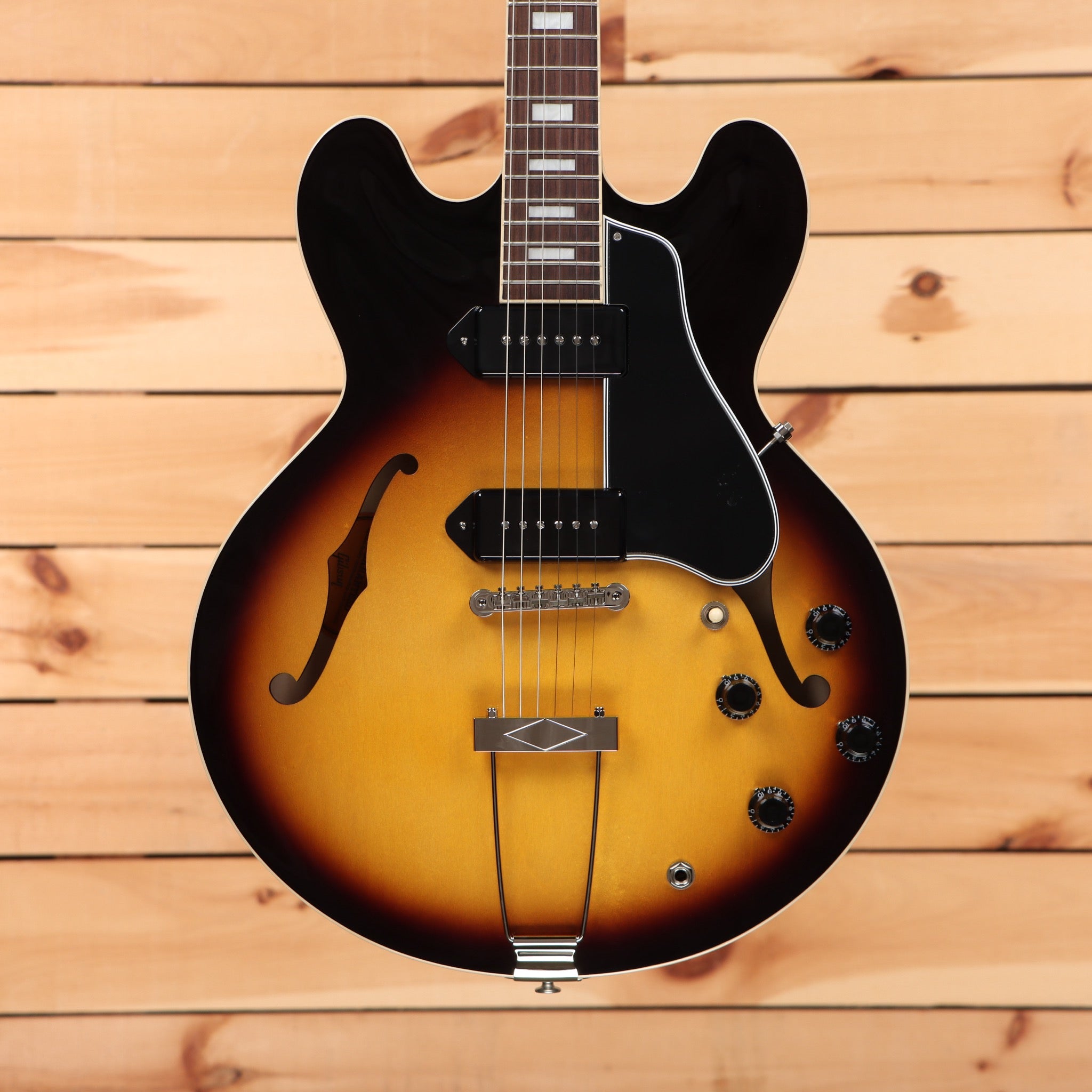 Gibson ES-330 semi-hollow electric guitar Tobacco Burst with f-holes and dual humbuckers