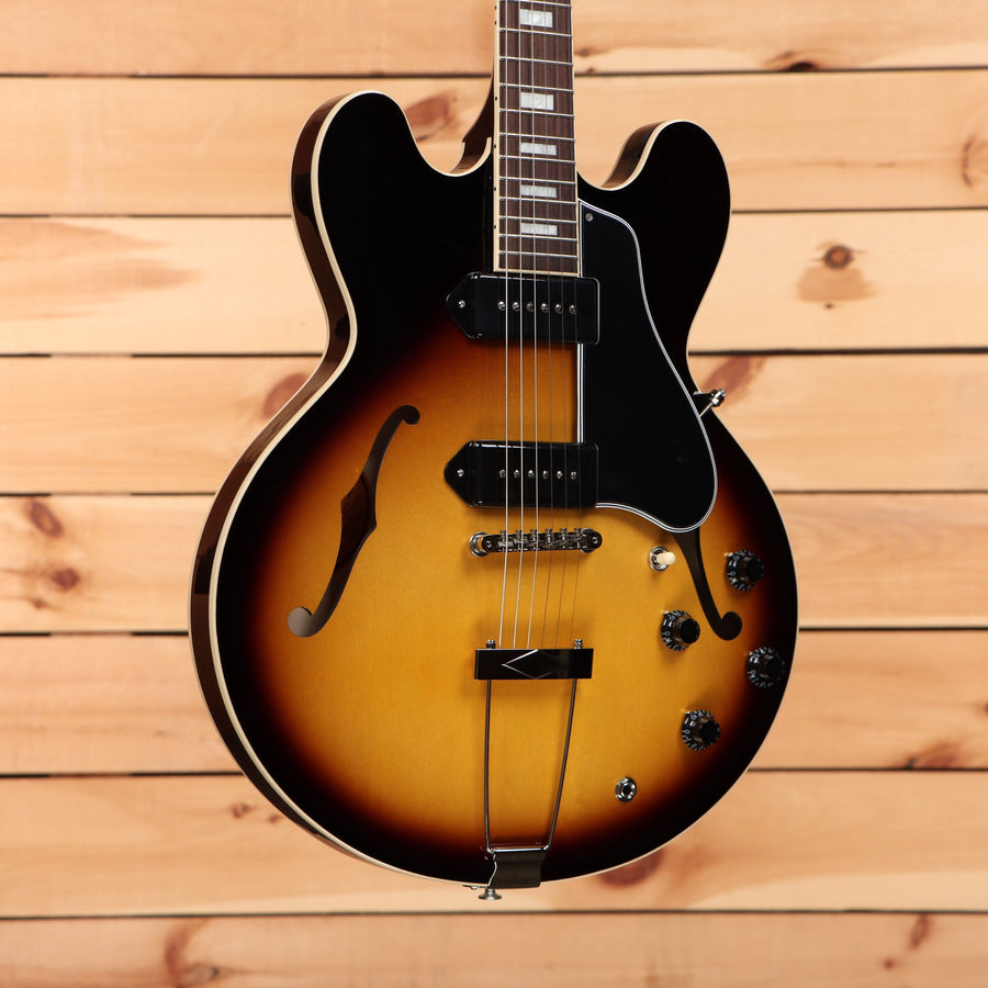 Gibson ES-330 semi-hollow electric guitar Tobacco Burst with f-holes and dual humbucker pickups