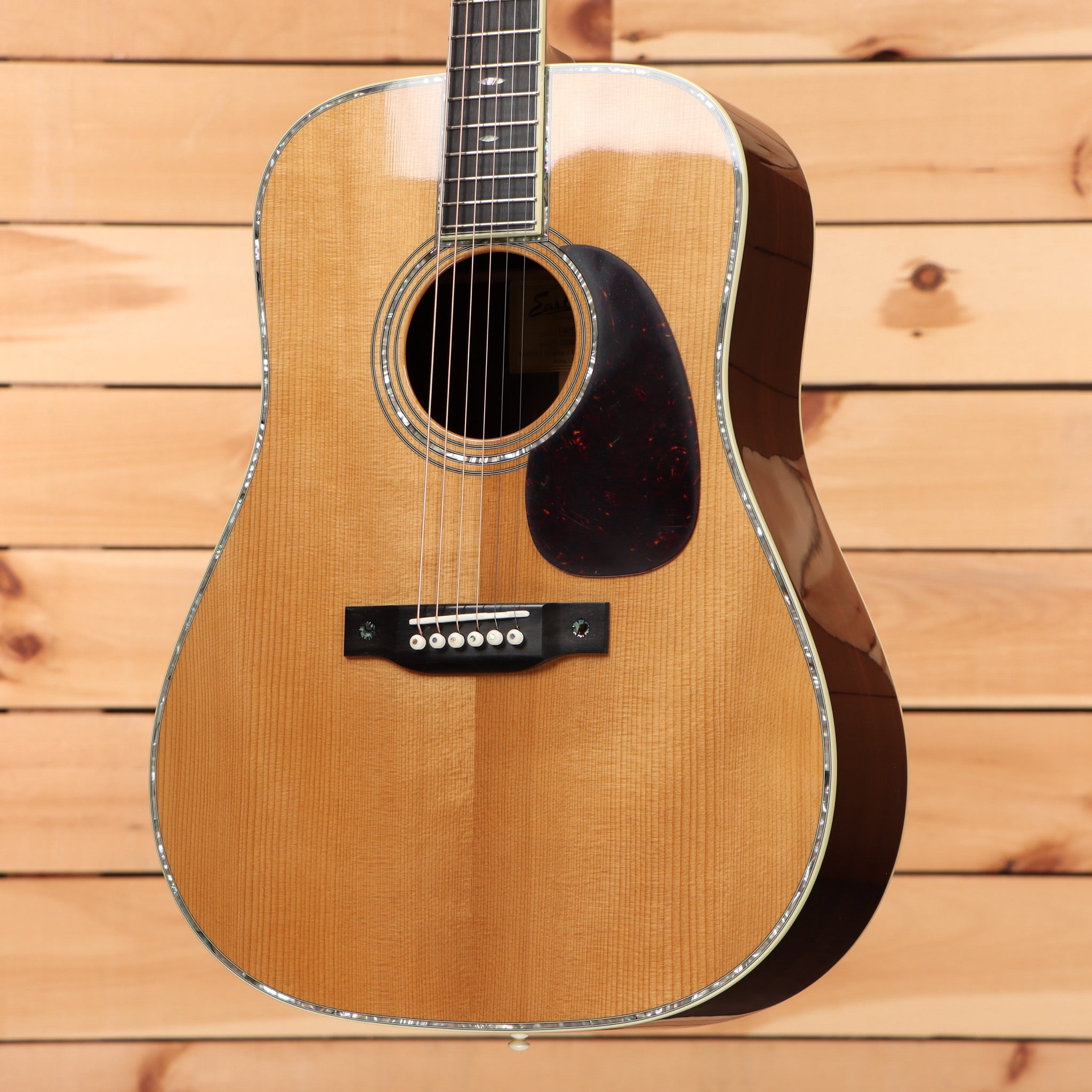 Eastman E40DTC Thermocure dreadnought acoustic guitar natural finish with abalone binding