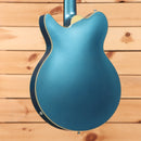 Eastman Romeo La semi-hollow body electric guitar Celestine Blue with maple neck binding